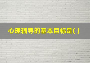 心理辅导的基本目标是( )